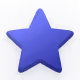 Blue 3D star icon with a glowing effect on a blue textured background.