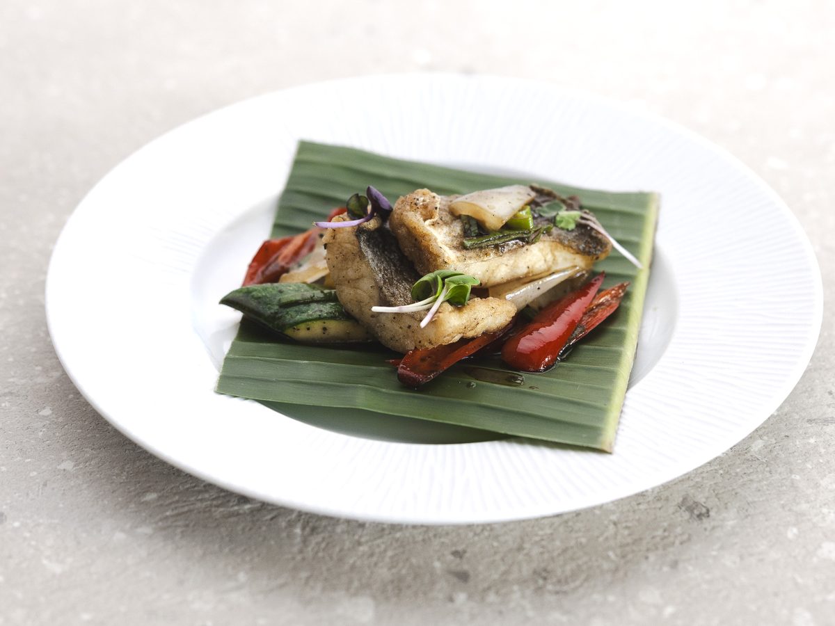 Seabass with black pepper