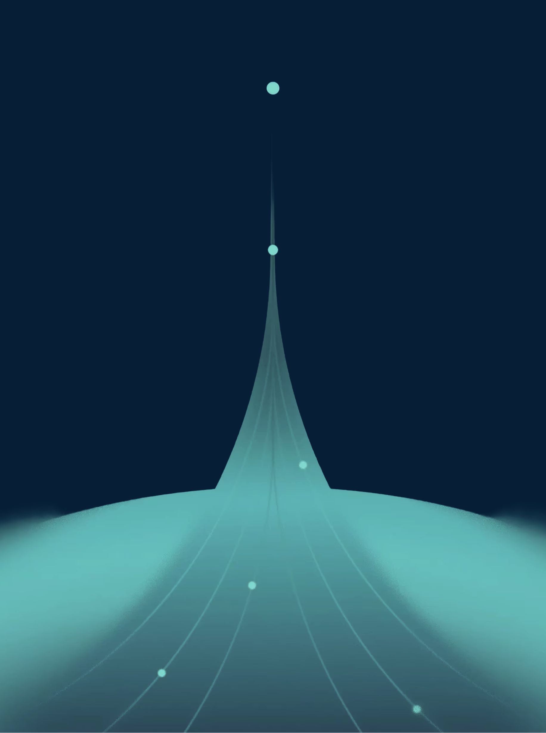 Abstract visualization representing AI-powered healthcare, connected data, and digital innovation