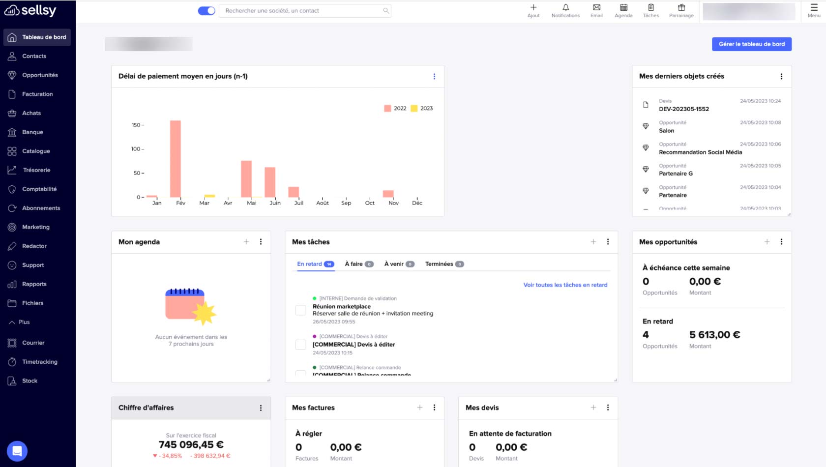 Sellsy product screenshot illustrating its integration with Chift