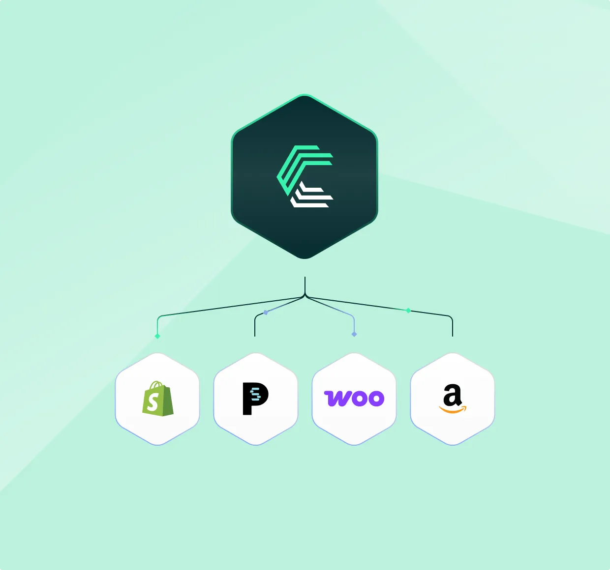 Connect to any major eCommerce platform in seconds