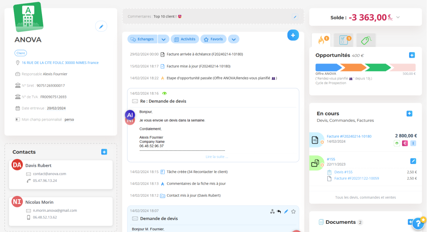 Axonaut product screenshot illustrating its integration with Chift