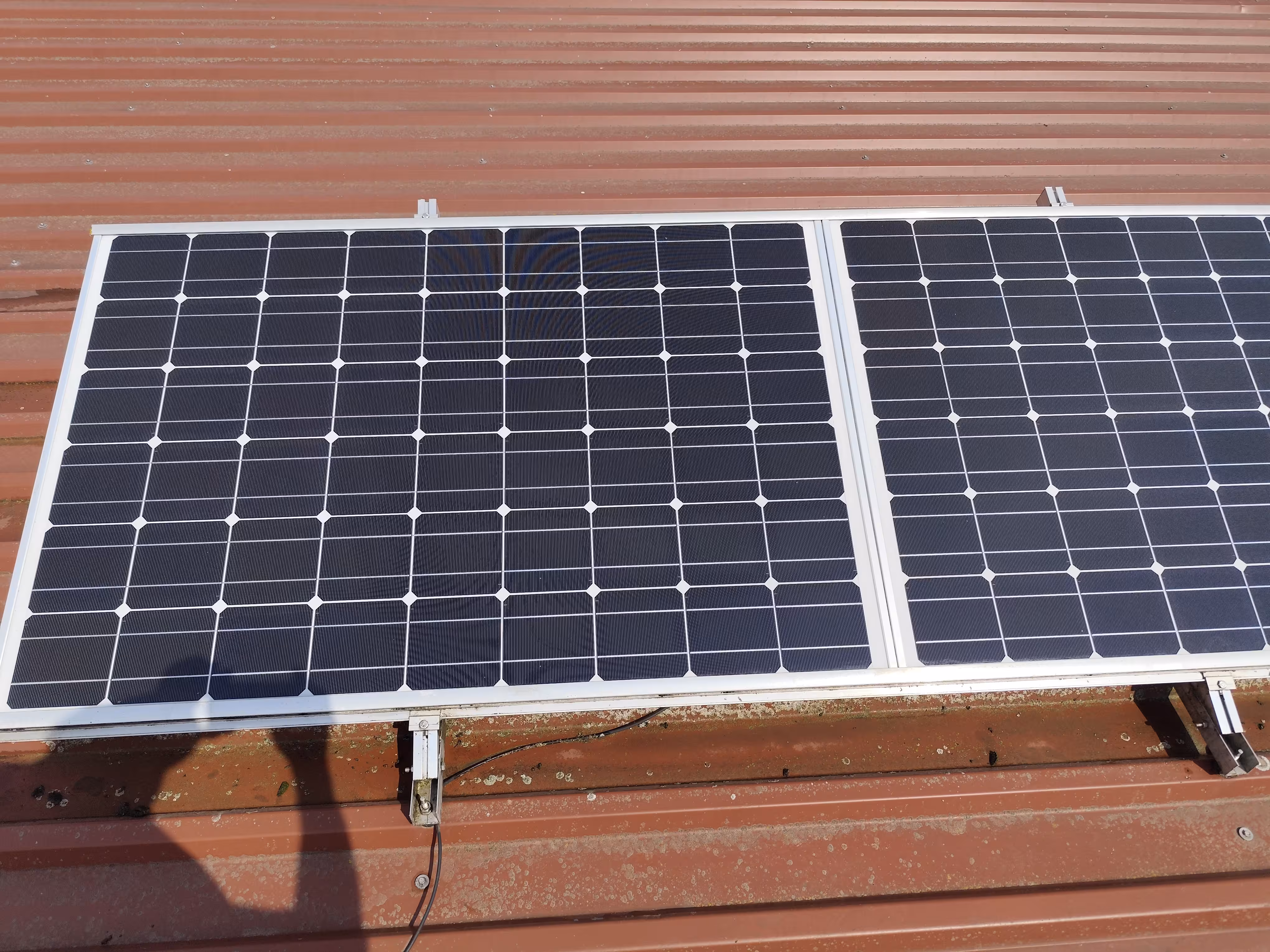 Vitali Fischer hat eine Solaranlage von einem Bauernhof gereinigt