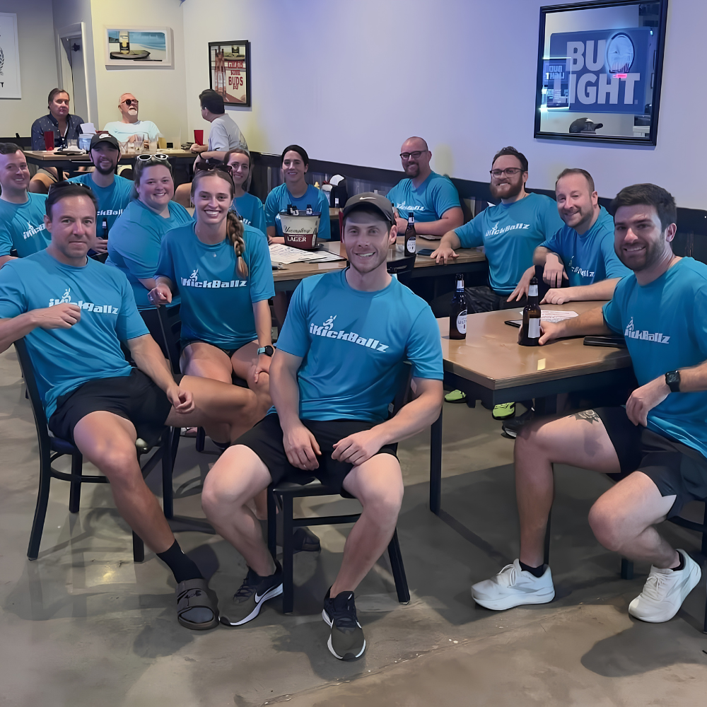 light blue team celebrating after a win