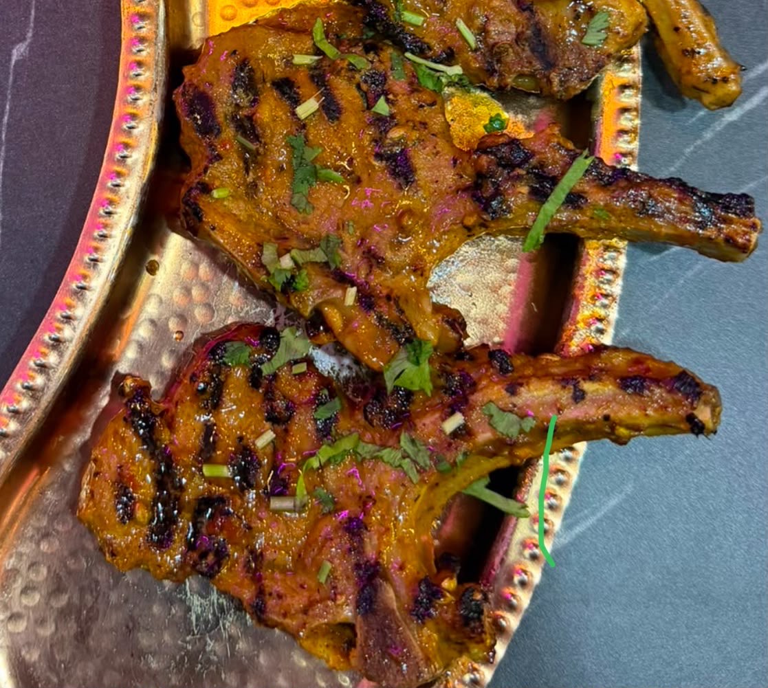 Chargrilled lamb chops at Lahore Qila