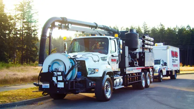 Pro-Vac jetter truck with hose reel on the front