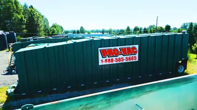 Row of Pro-Vac water containment tanks