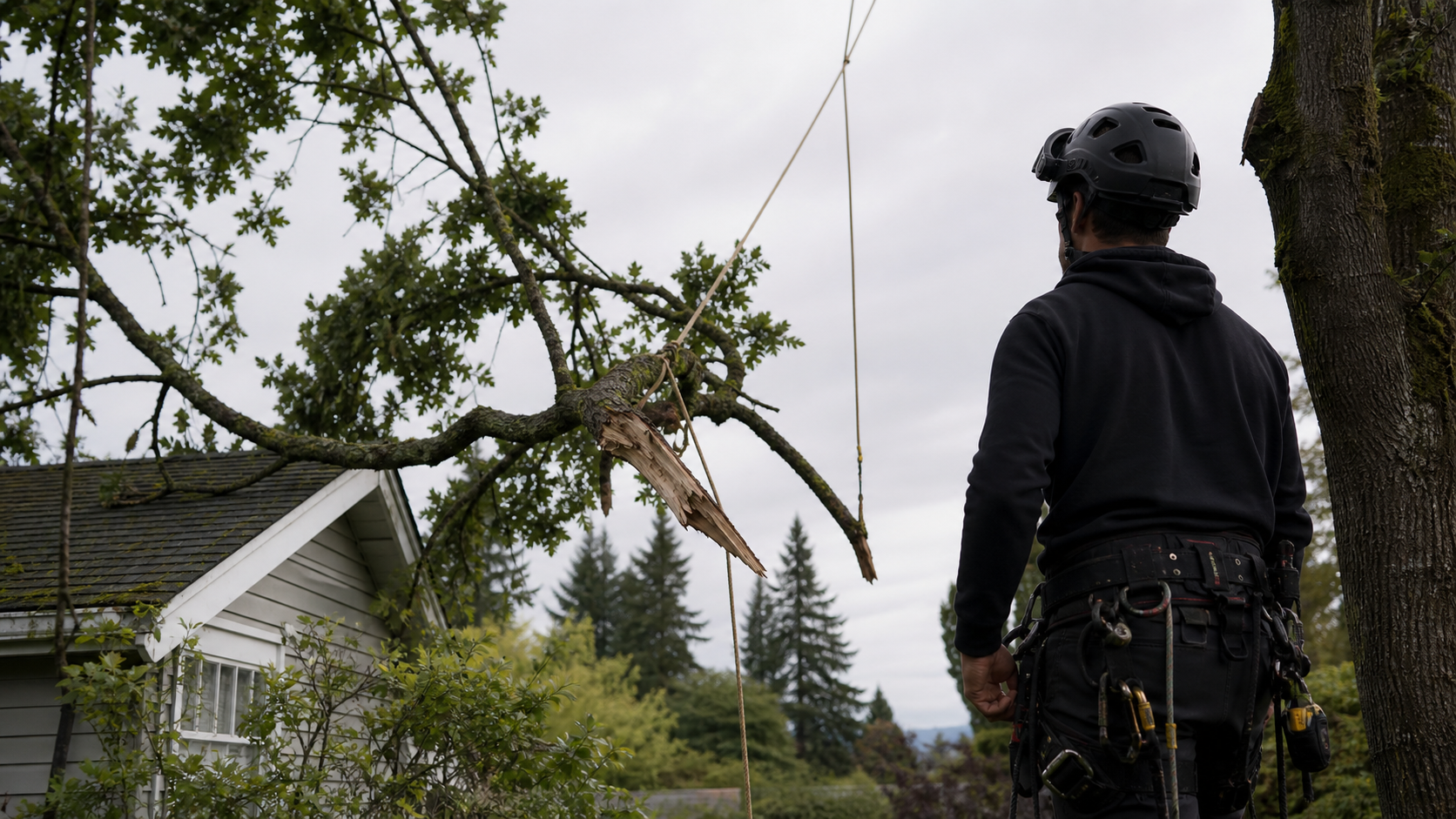 What Should I Do About a Broken Branch Hanging Over My Roof?