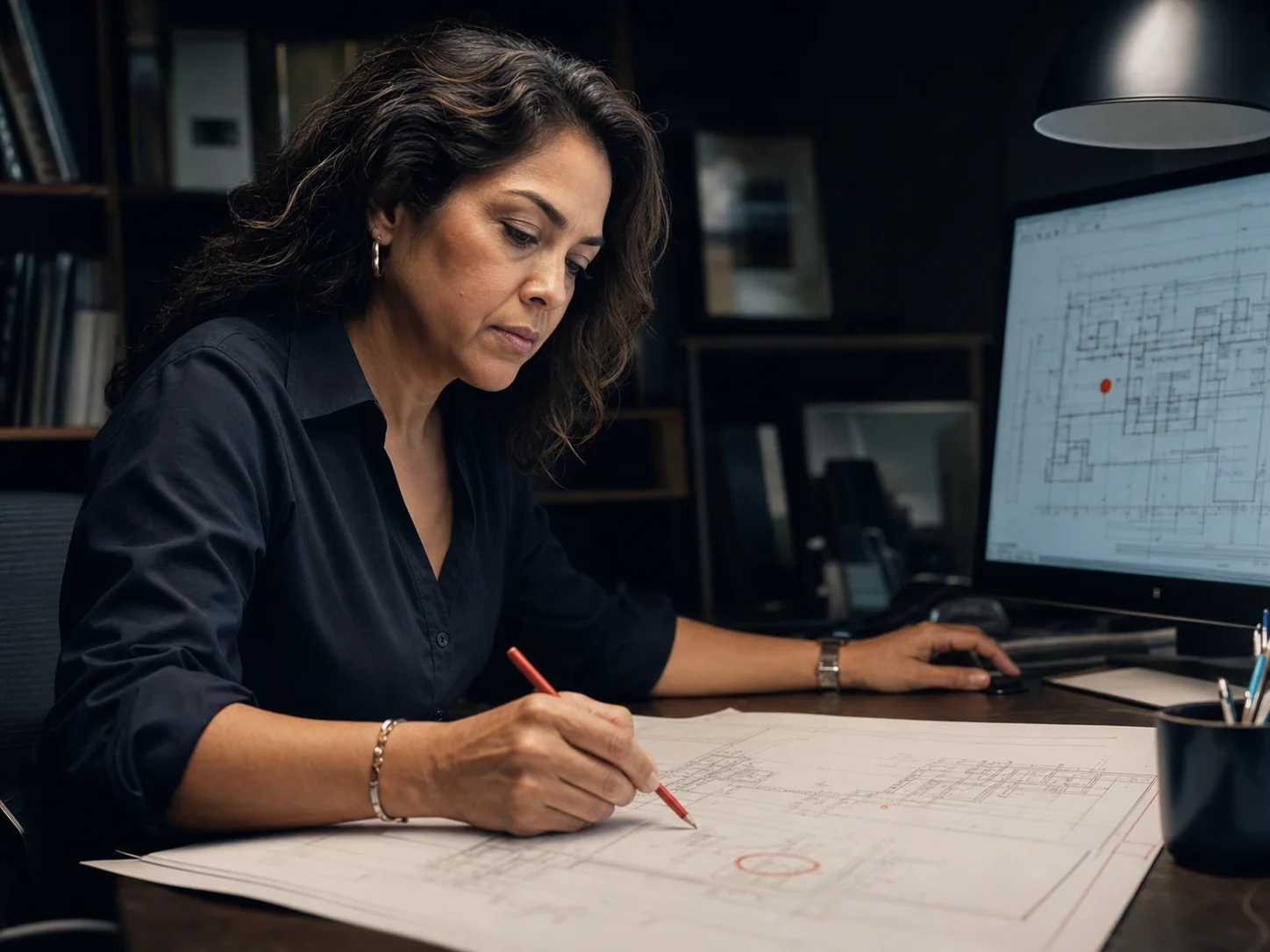 Construction document reviewer verifying an AI-flagged plan issue