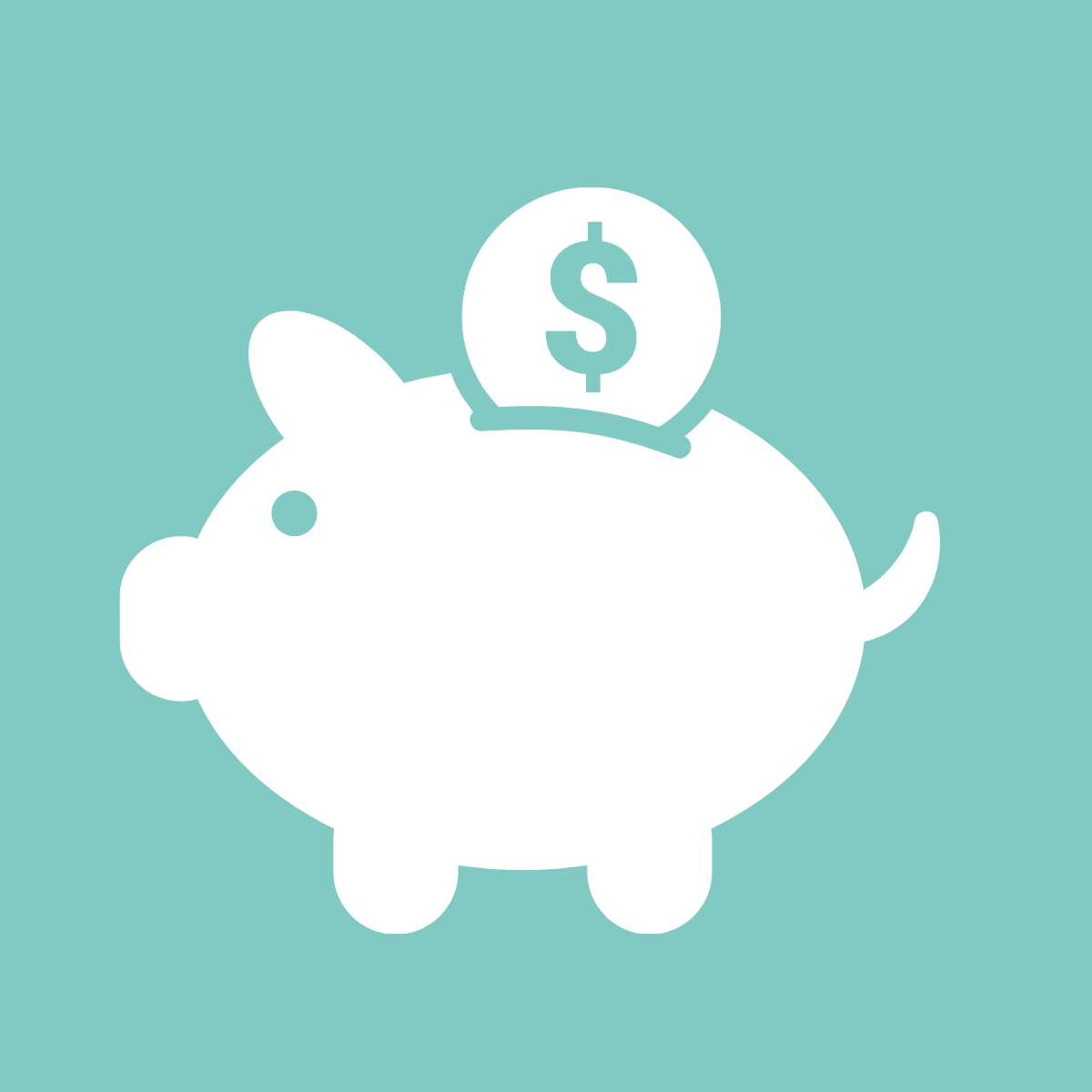 A piggy bank and a coin. Tuition assistance guide template for Catholic schools.
