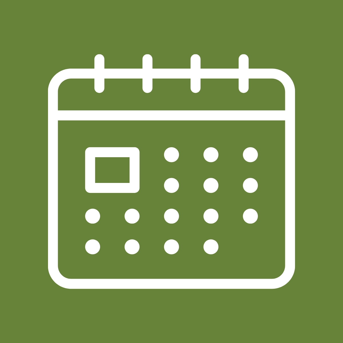 A wall calendar. Annual advancement planning calendar for Catholic schools.