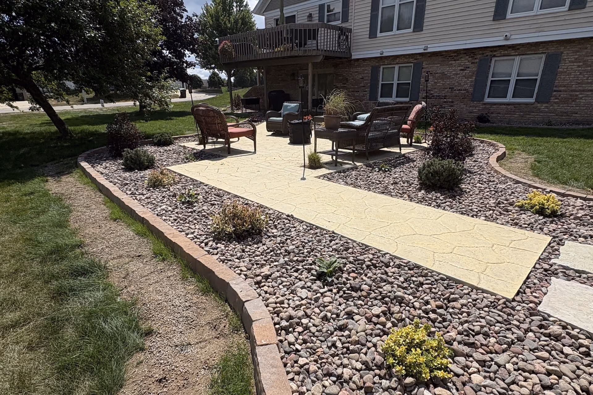 Decorative rock landscaping by Donath Landscaping Solutions LLC in Southeastern Wisconsin
