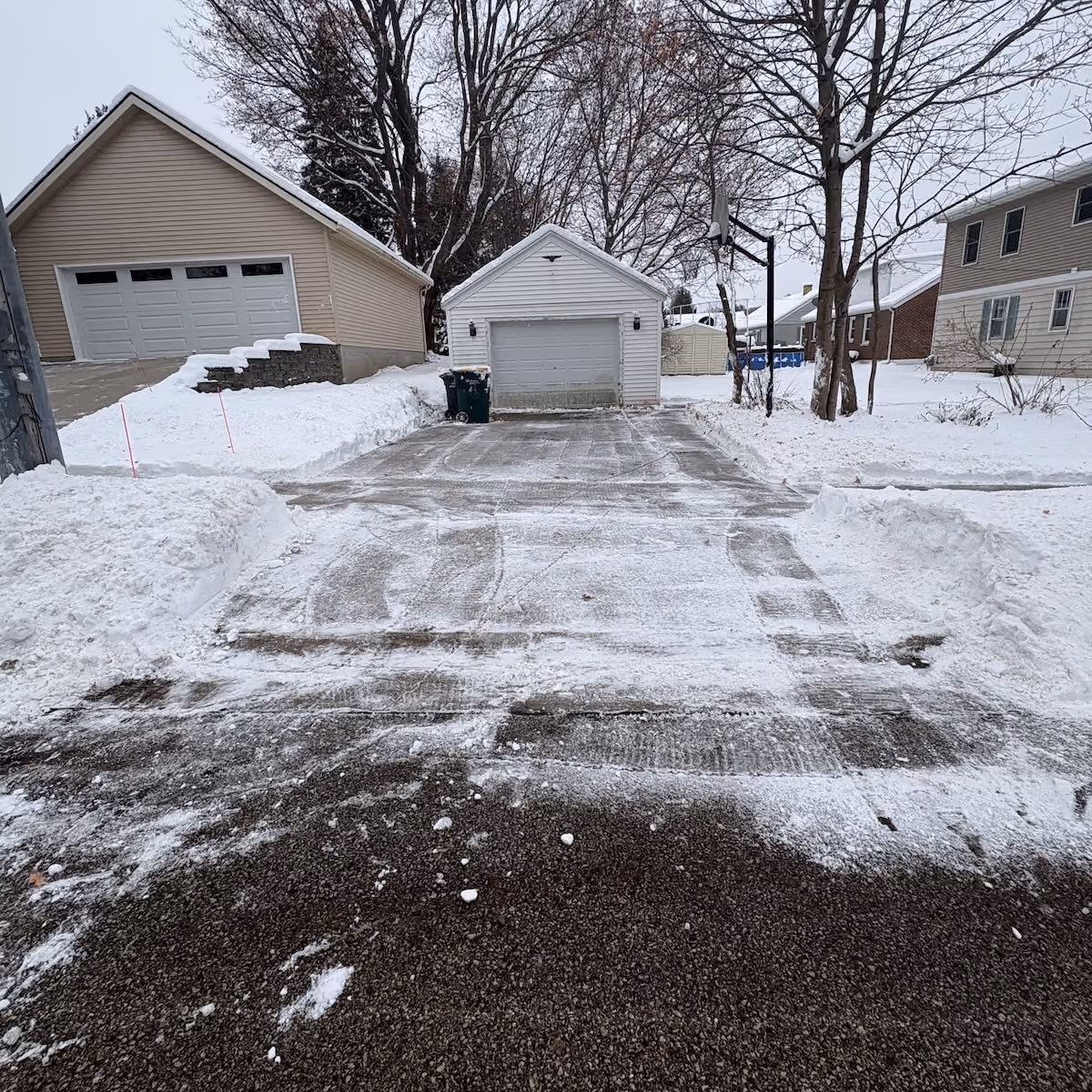 Residential snow plowing by Donath Landscaping Solutions LLC in Washington County, Wisconsin