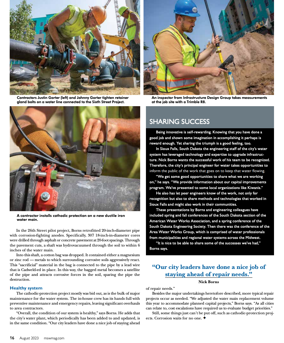 Municipal Sewer and Water Magazine feature page 5