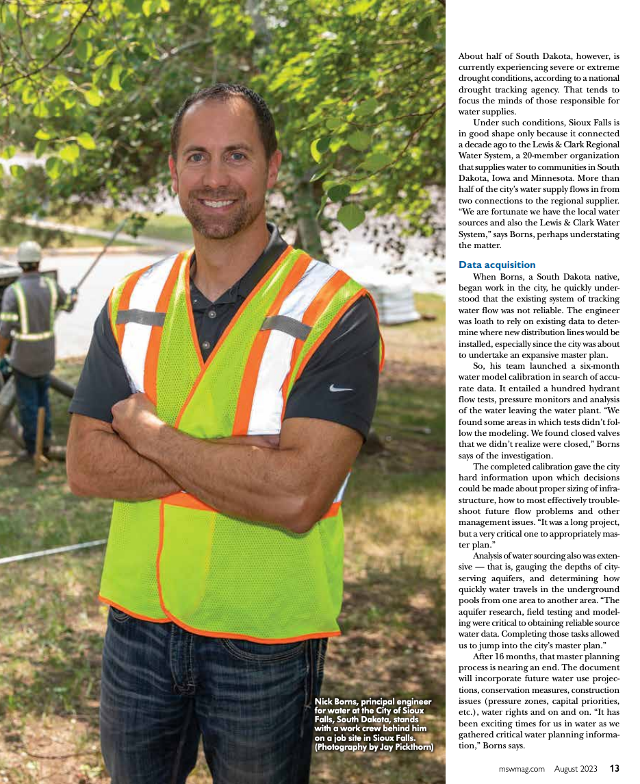 Municipal Sewer and Water Magazine feature page 3
