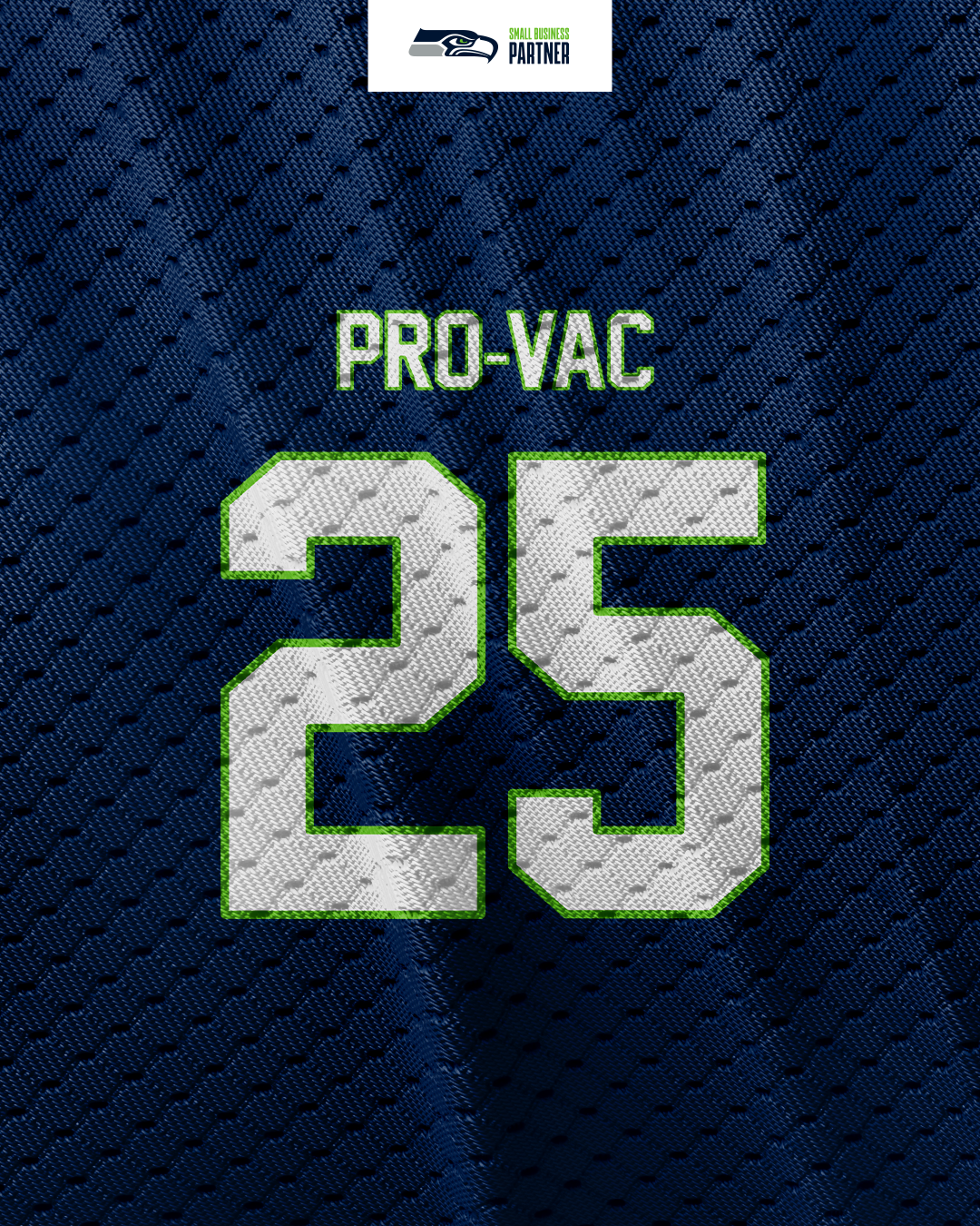 Pro-Vac Seattle Seahawks partnership jersey