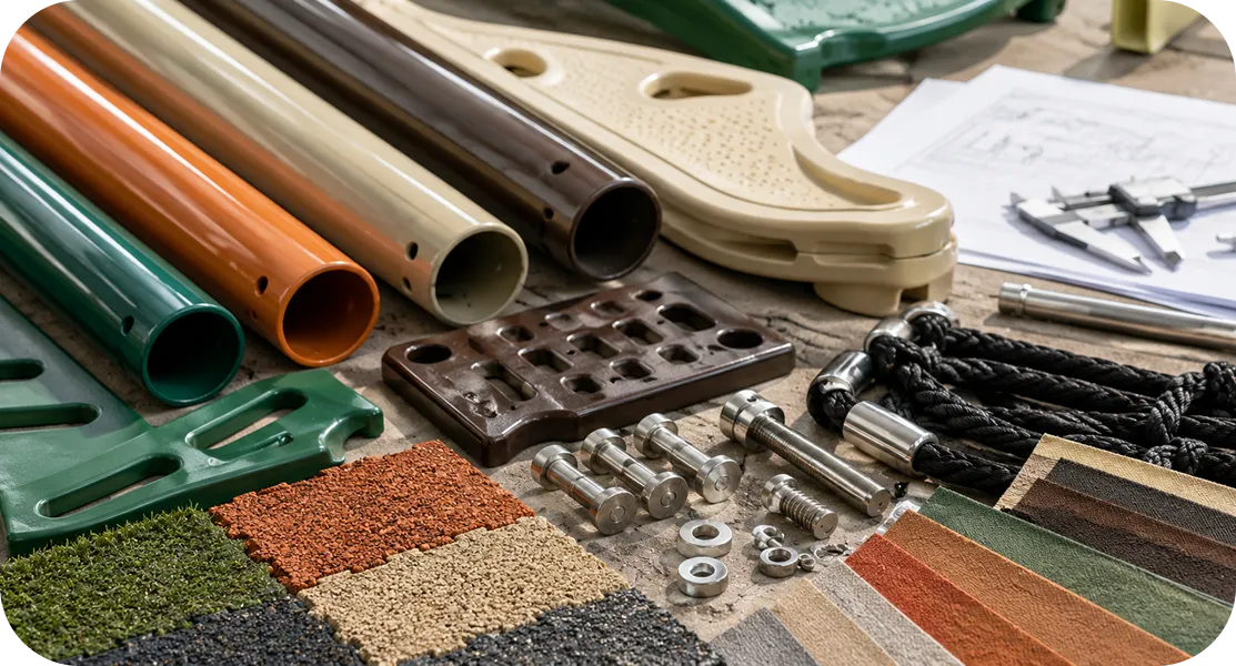 Playground manufacturing process featured in the menu