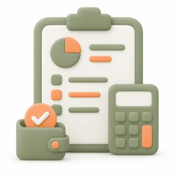 Budget planning with calculator icon
