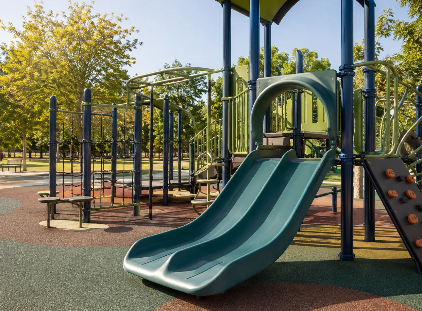 Children enjoying outdoor playground activities