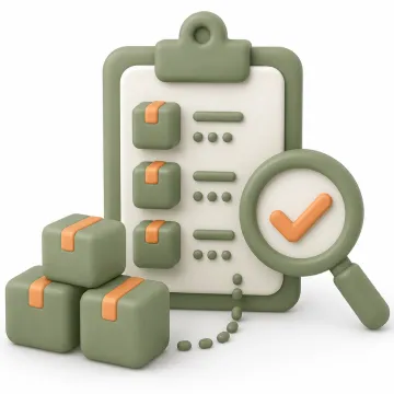 Parts inventory inspection icon