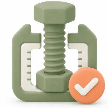 Clamp and bolt strength test icon