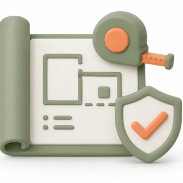Site plan with measuring tape icon