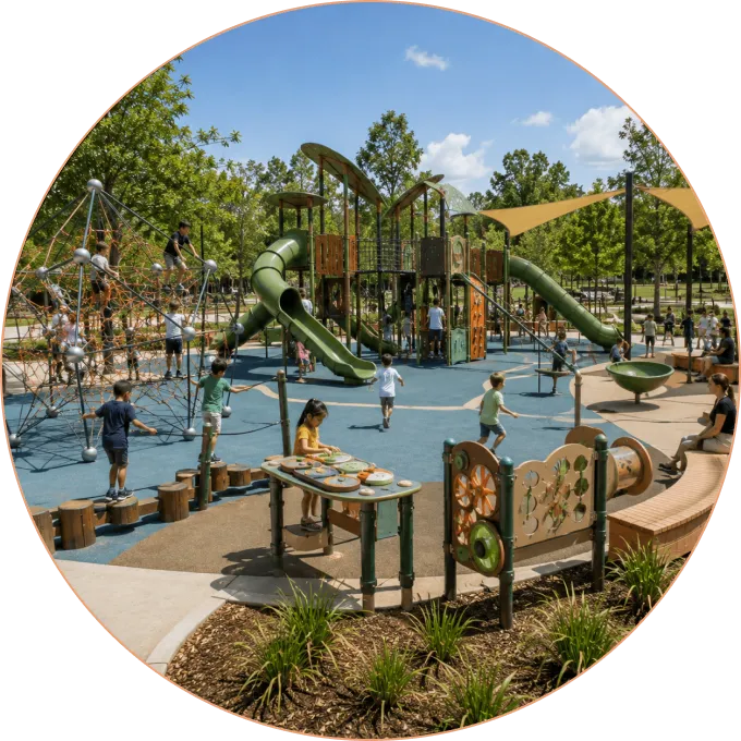 Commercial playground equipment fabrication at Proscapes