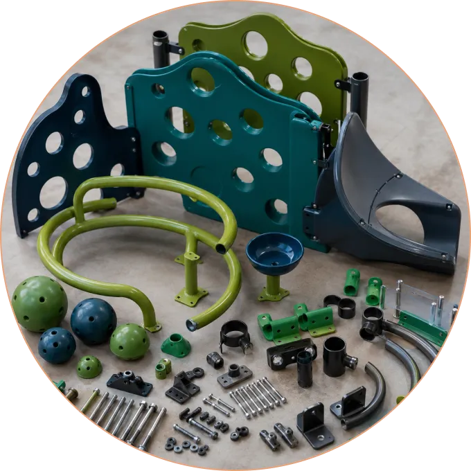 Commercial playground equipment fabrication at Proscapes