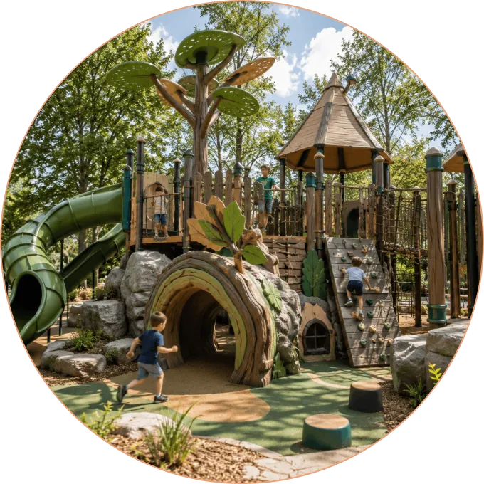 Commercial playground equipment fabrication at Proscapes