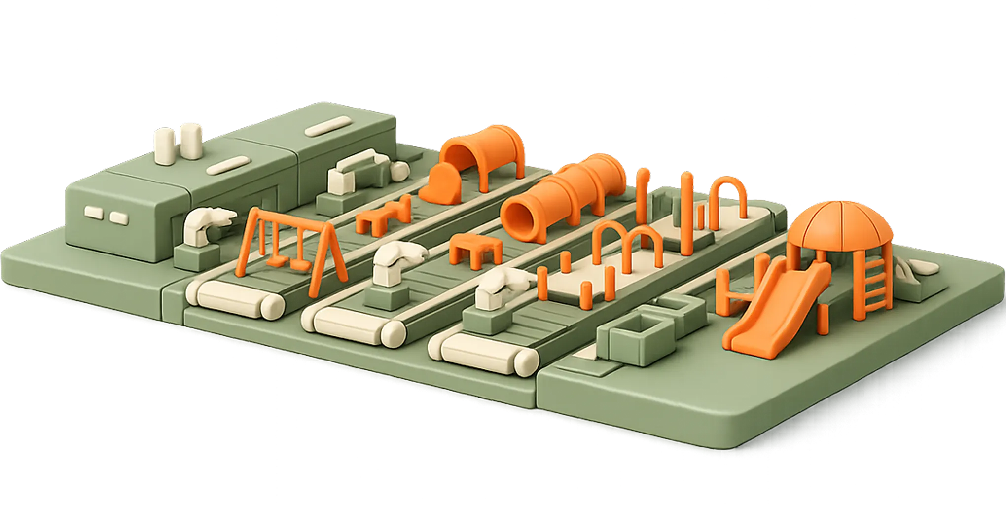 Illustration of Proscapes playground manufacturing facilities