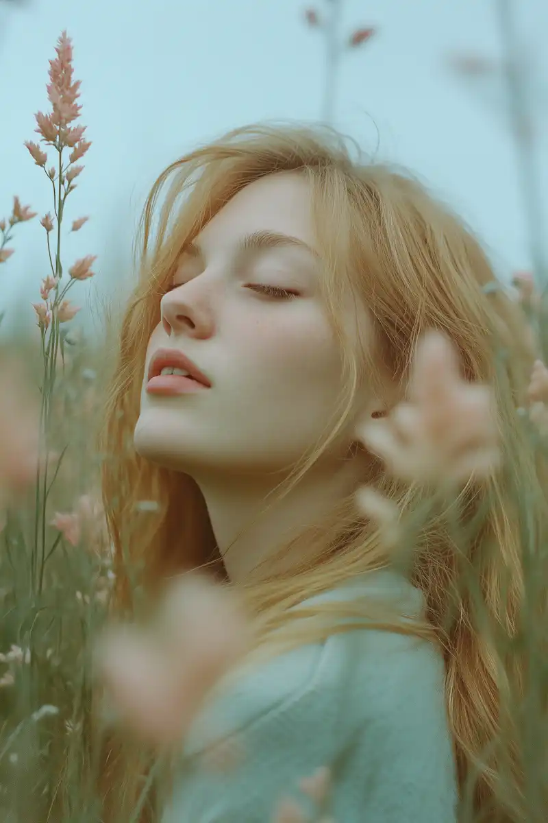 Young woman photographed in a calm, serene portrait.