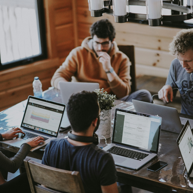 People working in a co-working space