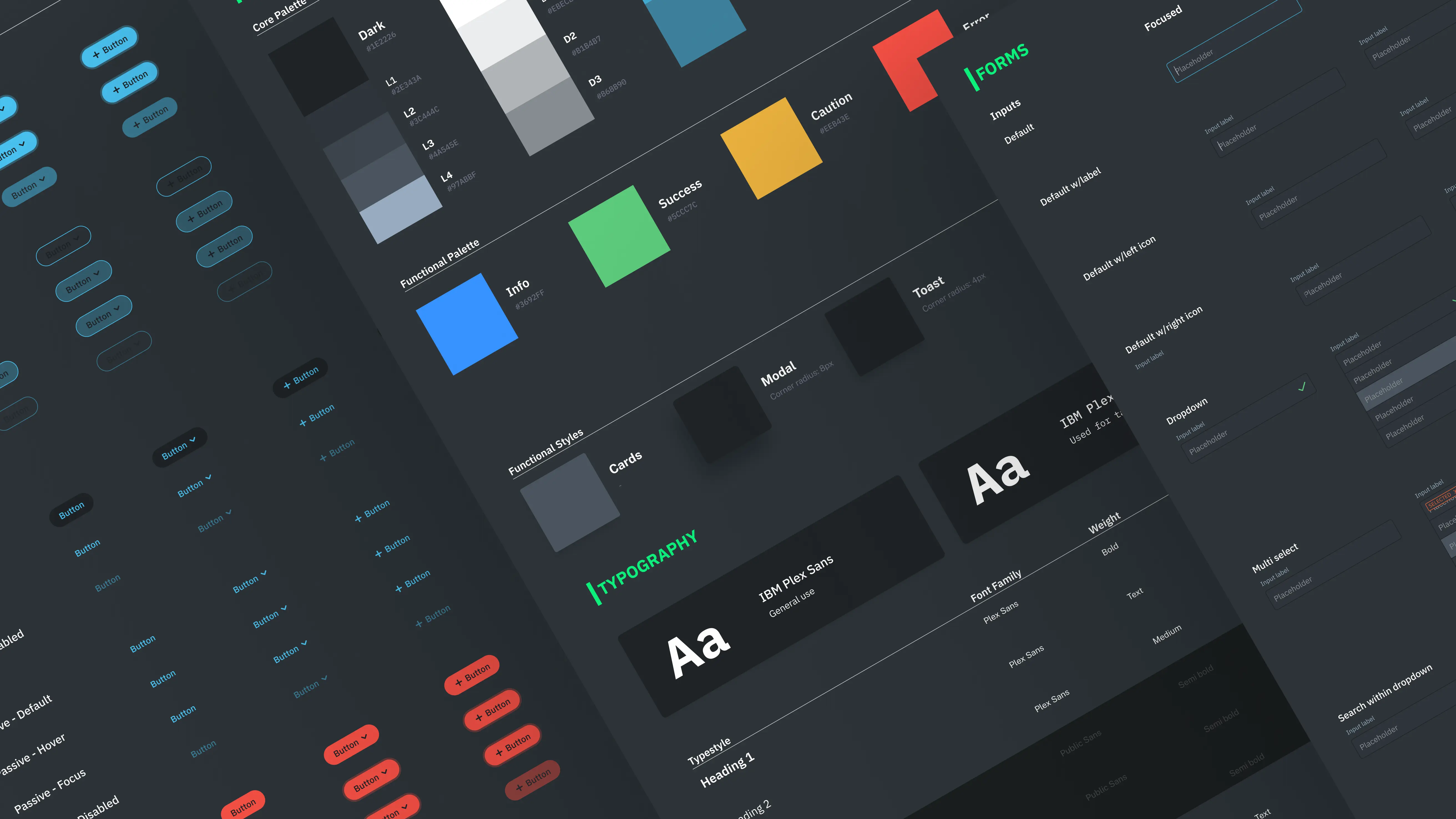 Various elements of the design system