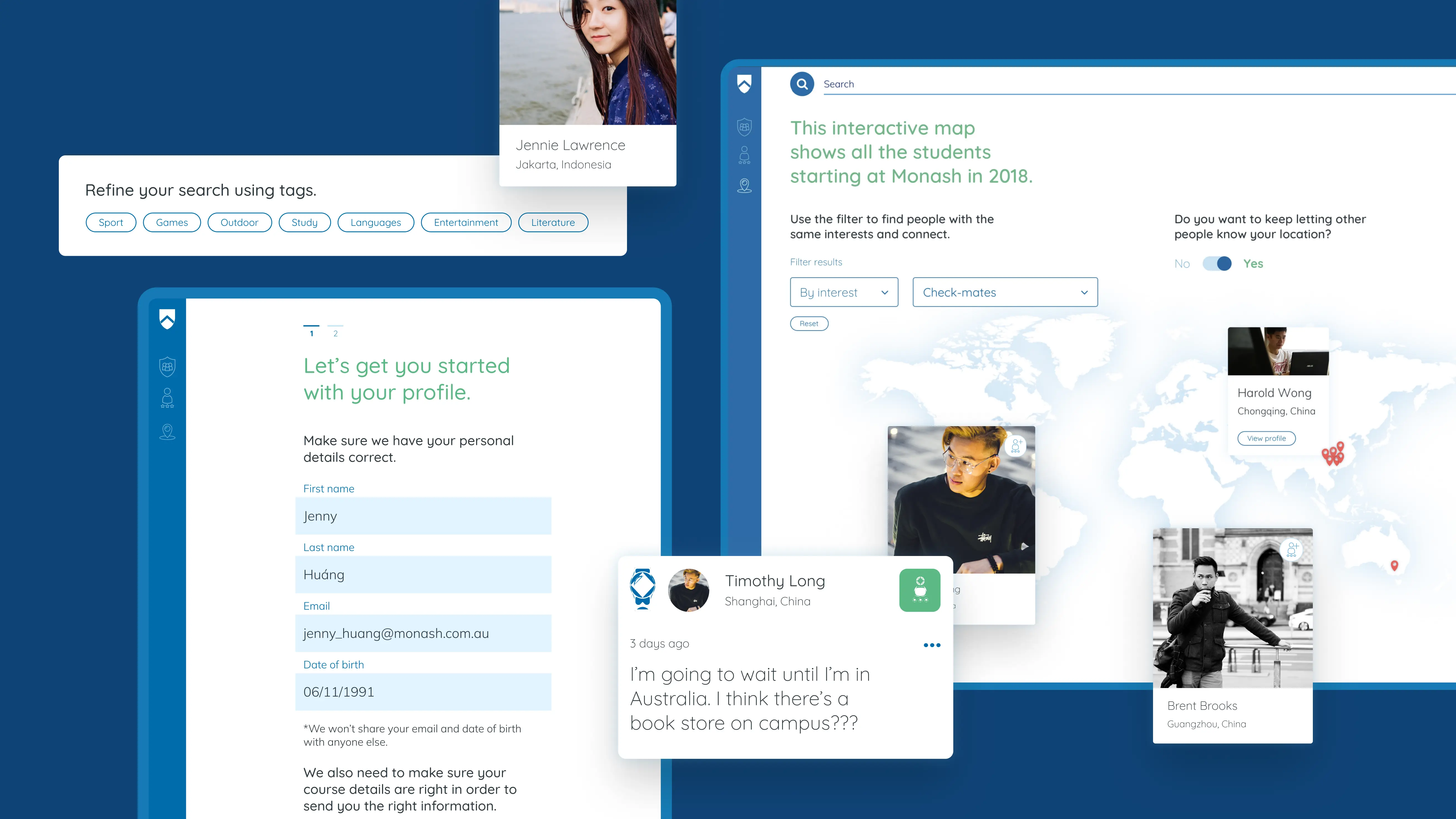 Various UI Elements of the concepts