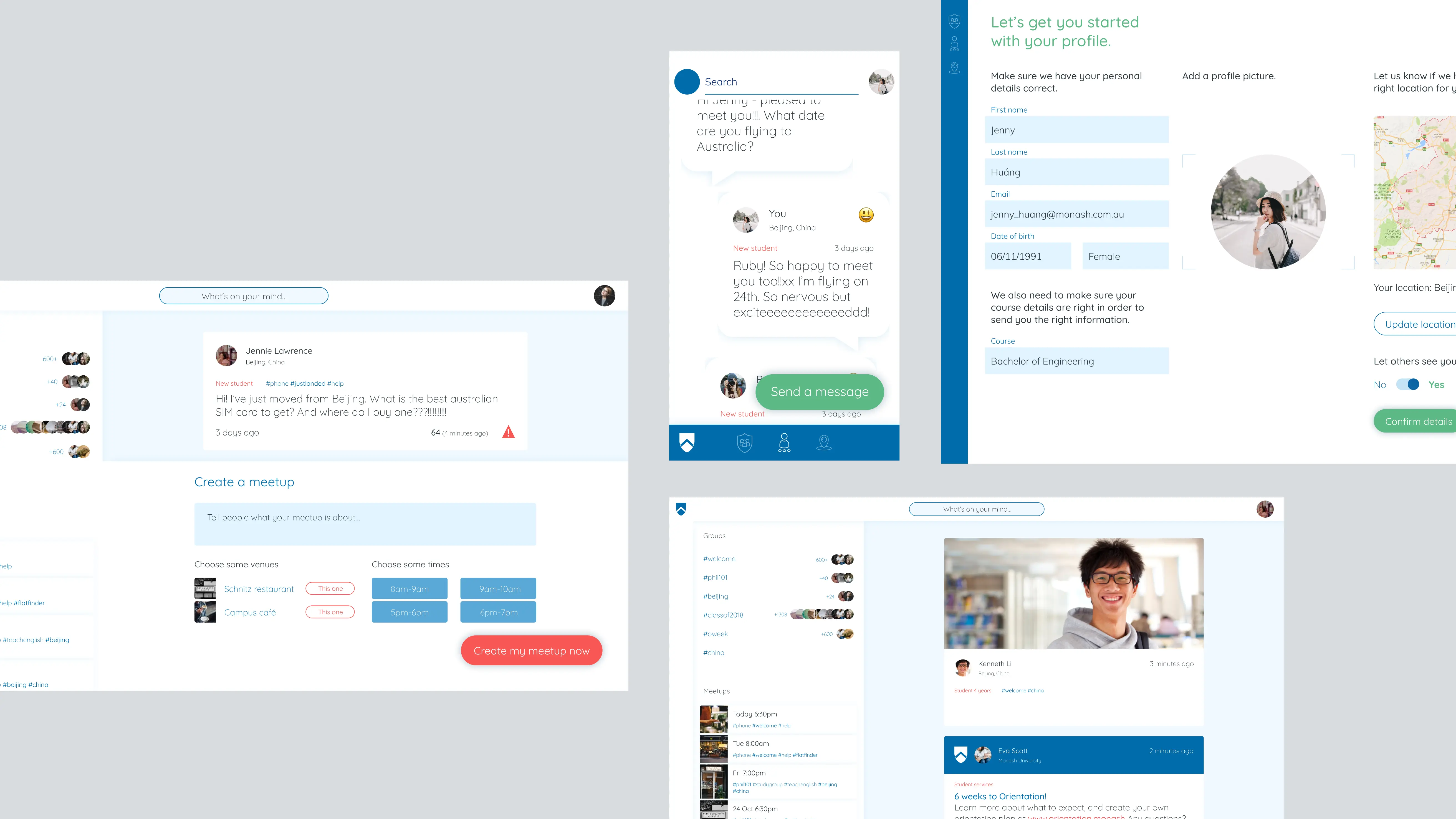 Various UI Elements of the concepts