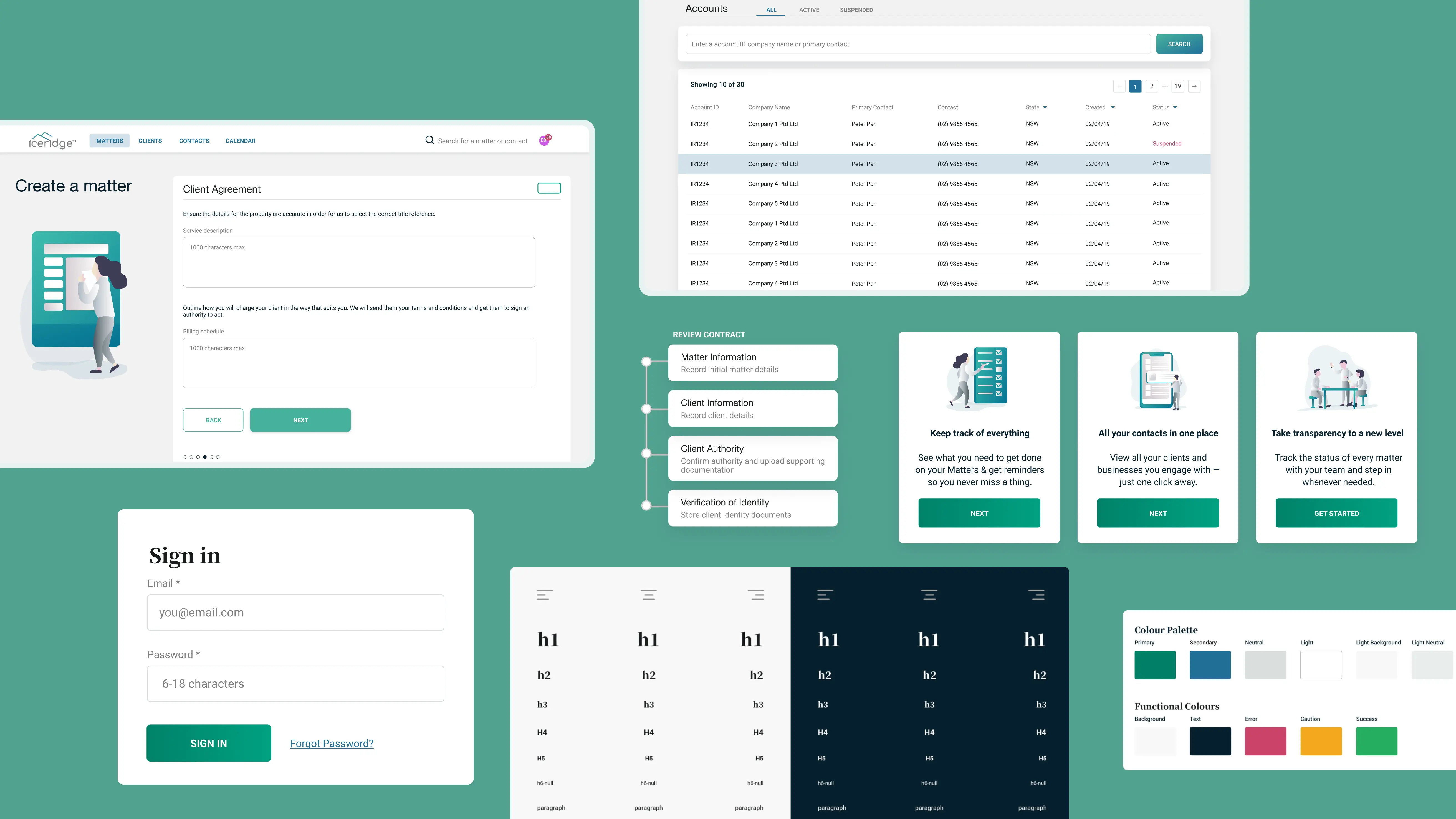 Various UI elements that were used in the final delivery