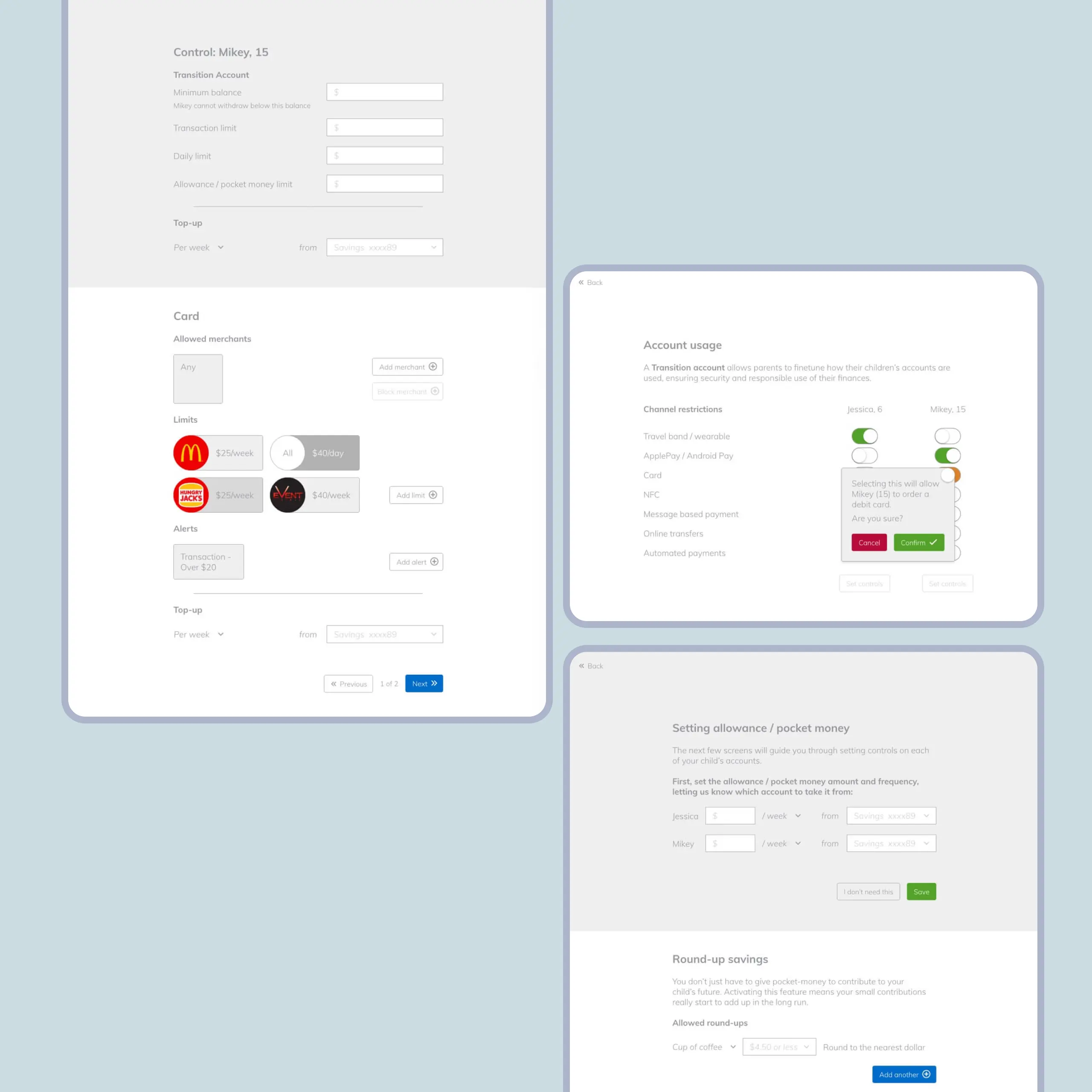 various wireframes