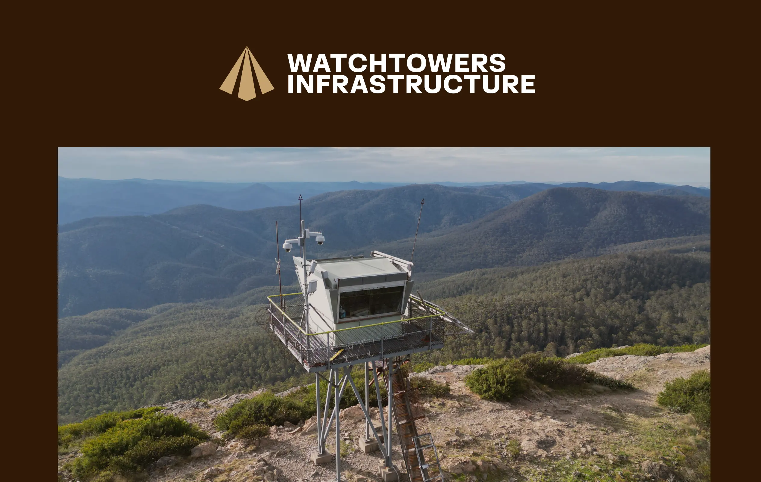 A fire tower looking over mountains