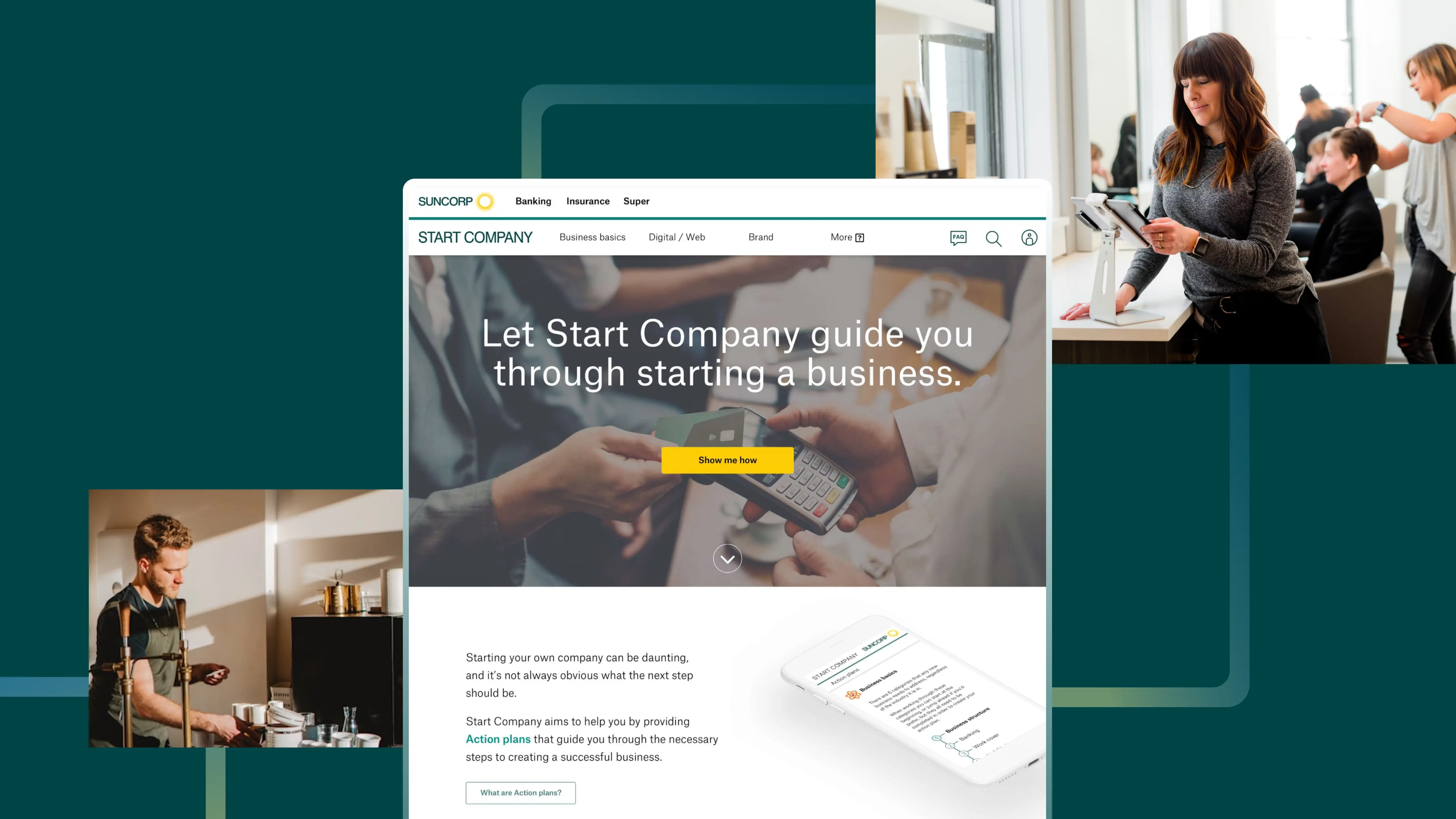 A screenshot of a Business Portal Dashboard concept