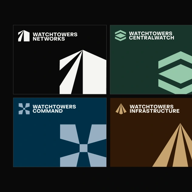 WatchTowers Networks, CentralWatch, Command and Infrastructure product logos