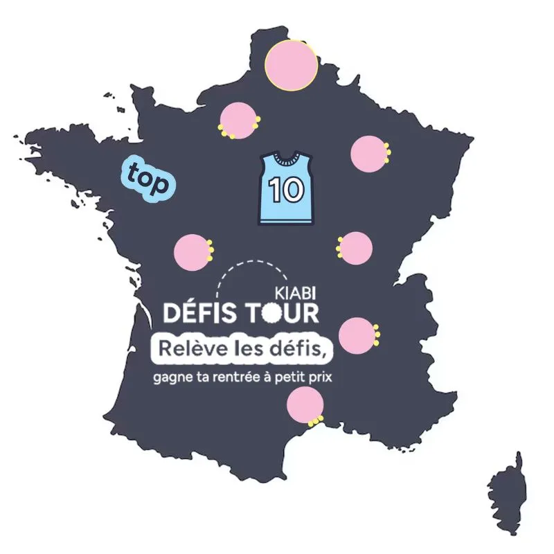 carte de la france représentant les points de l'événement