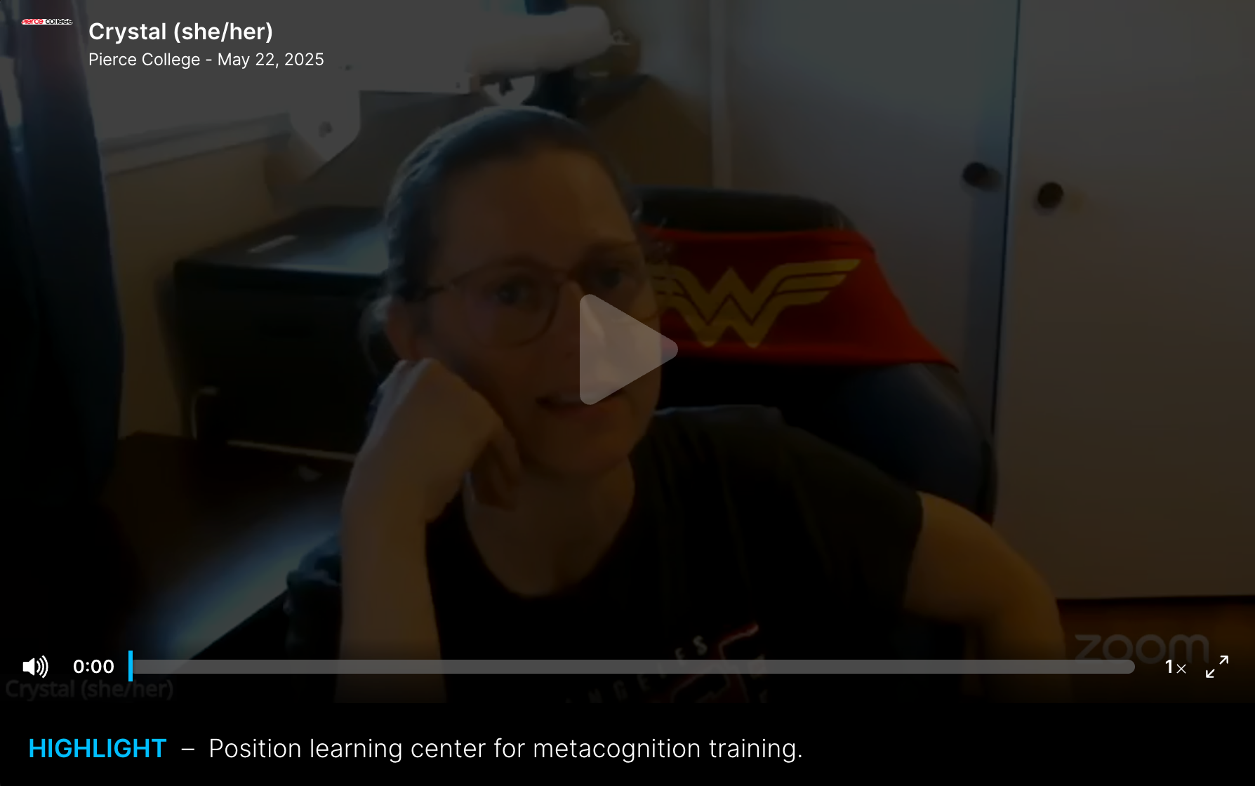 Positioning learning centers for metacognition training