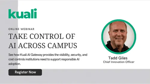 Online webinar: Take control of AI across campus, with Tadd Giles, Chief Innovation Officer