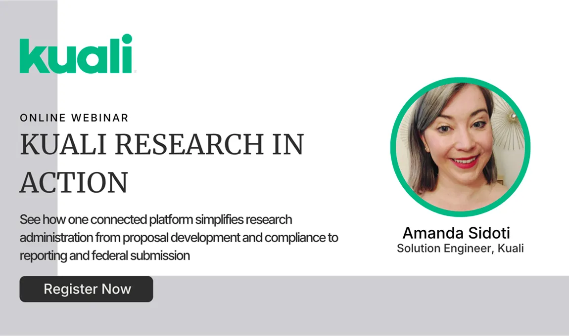 Online webinar: Kuali Research in Action, with Amanda Sidoti, Solution Engineer, Kuali