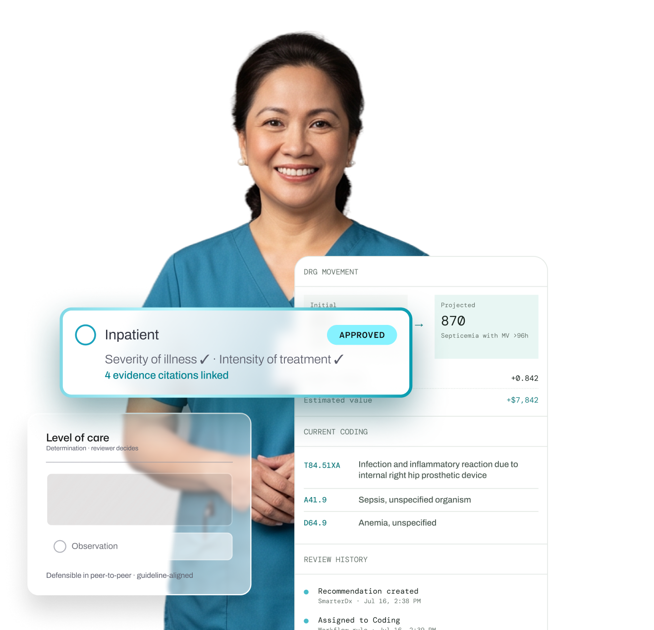 A CDI reviewer validating and sending a finding to coding