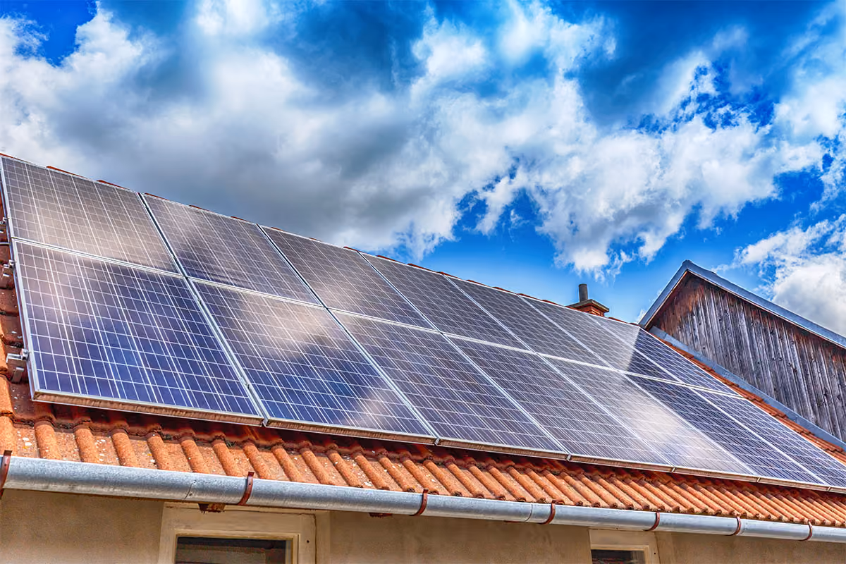 solar panels on a house