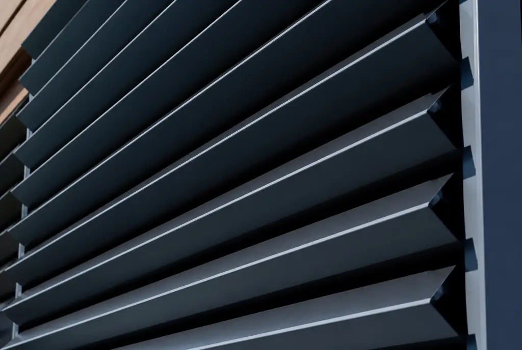 Lames orientables d'un brise-soleil aluminium anthracite