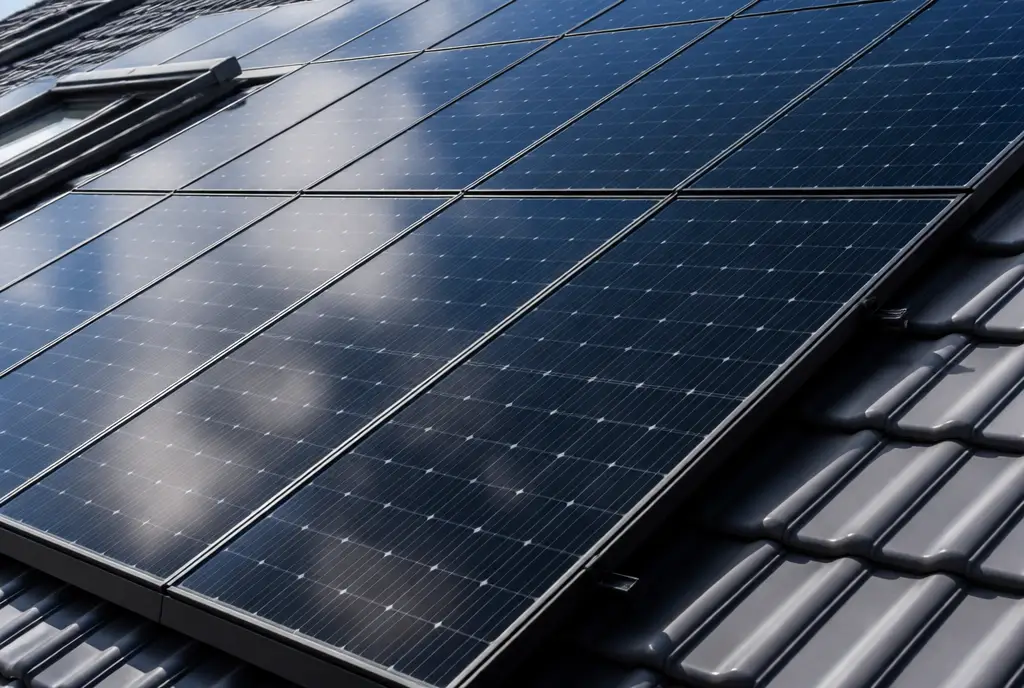 Panneaux photovoltaïques sur la toiture d'une maison