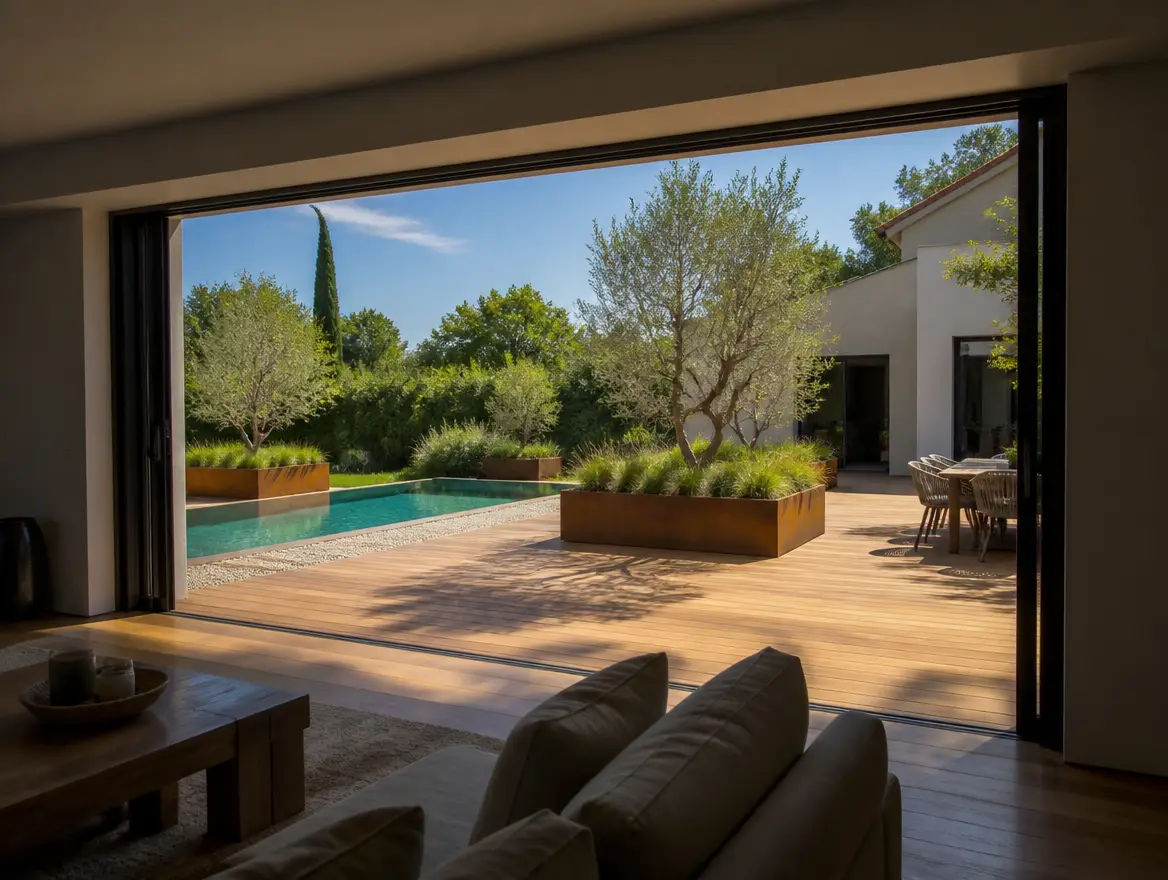 Terrasse bois, vue 2