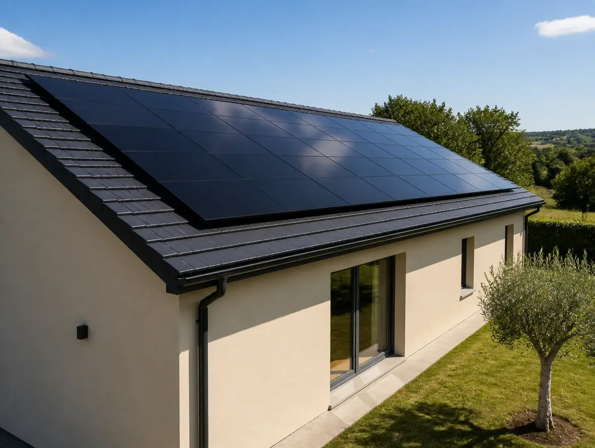 Panneaux photovoltaïques monocristallins, vue 1